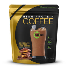 CHIKE chocolate caramel iced coffee bottle for on-the-go energy boost