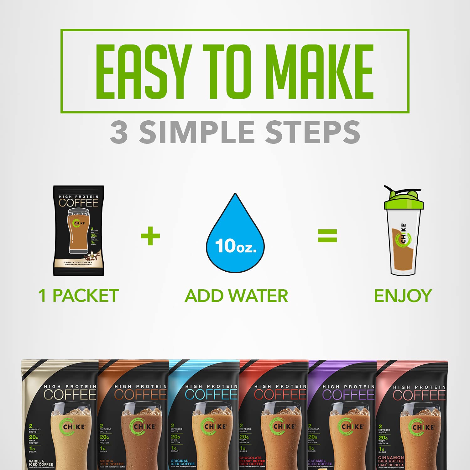 CHIKE Original iced coffee single-serve with protein boost