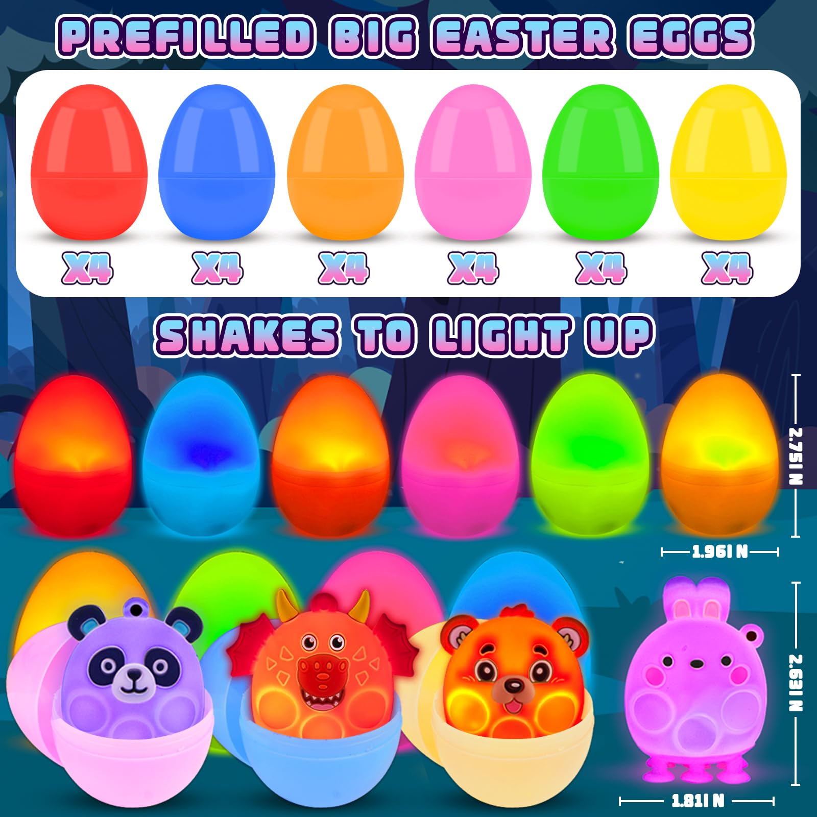 ChildFun light up Easter egg showcases a playful animal pop toy.