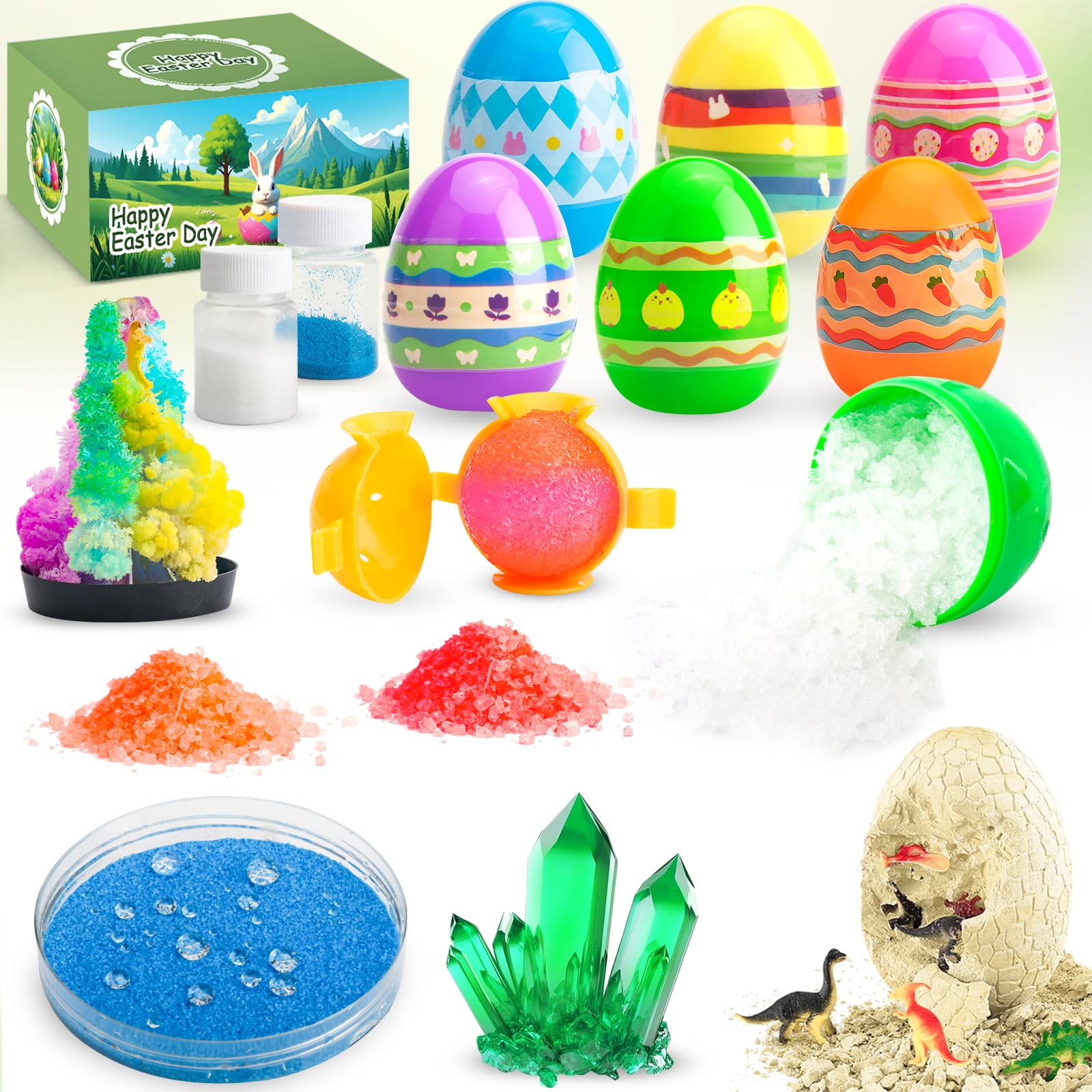 CHILDGO prefixed Easter eggs ready for a science-filled hunt, sparking curiosity and discovery.