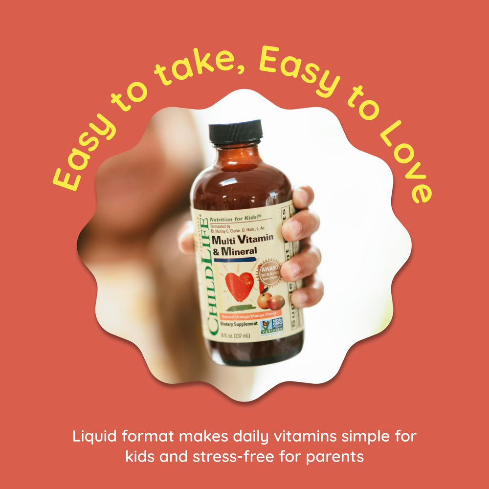 CHILDLIFE ESSENTIALS label closeup shows a clean gluten-free formula.
