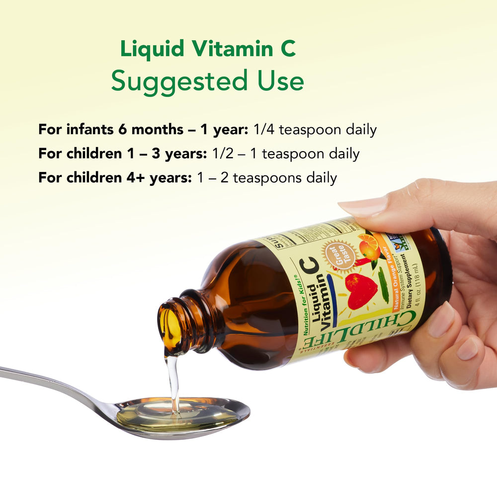 Mix CHILDLIFE ESSENTIALS vitamin C into juice for convenient consumption