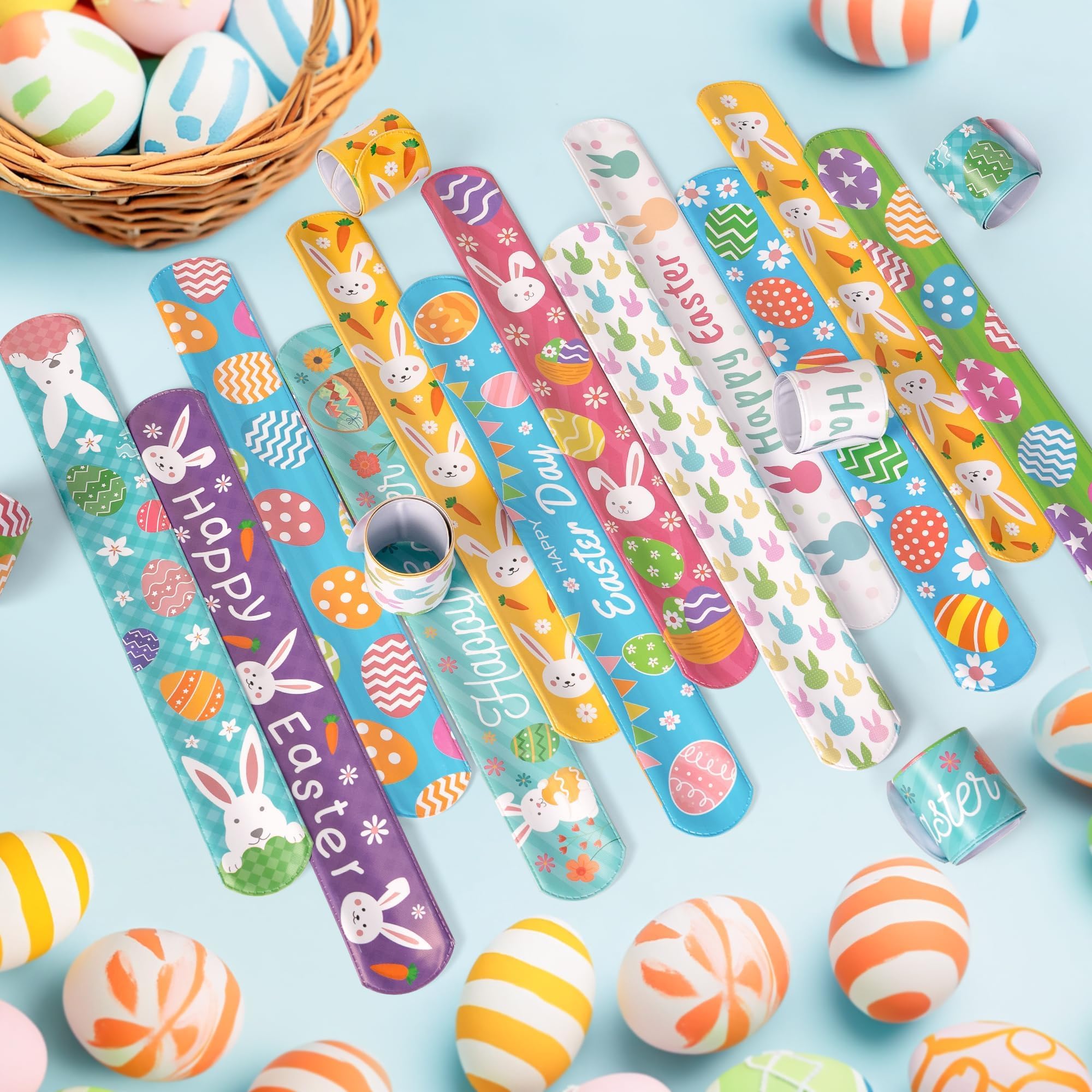 Childom Easter slap bracelet worn with a quick, satisfying snap.