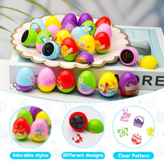Childom Easter stamps display 12 designs with vibrant colors for egg hunt activities
