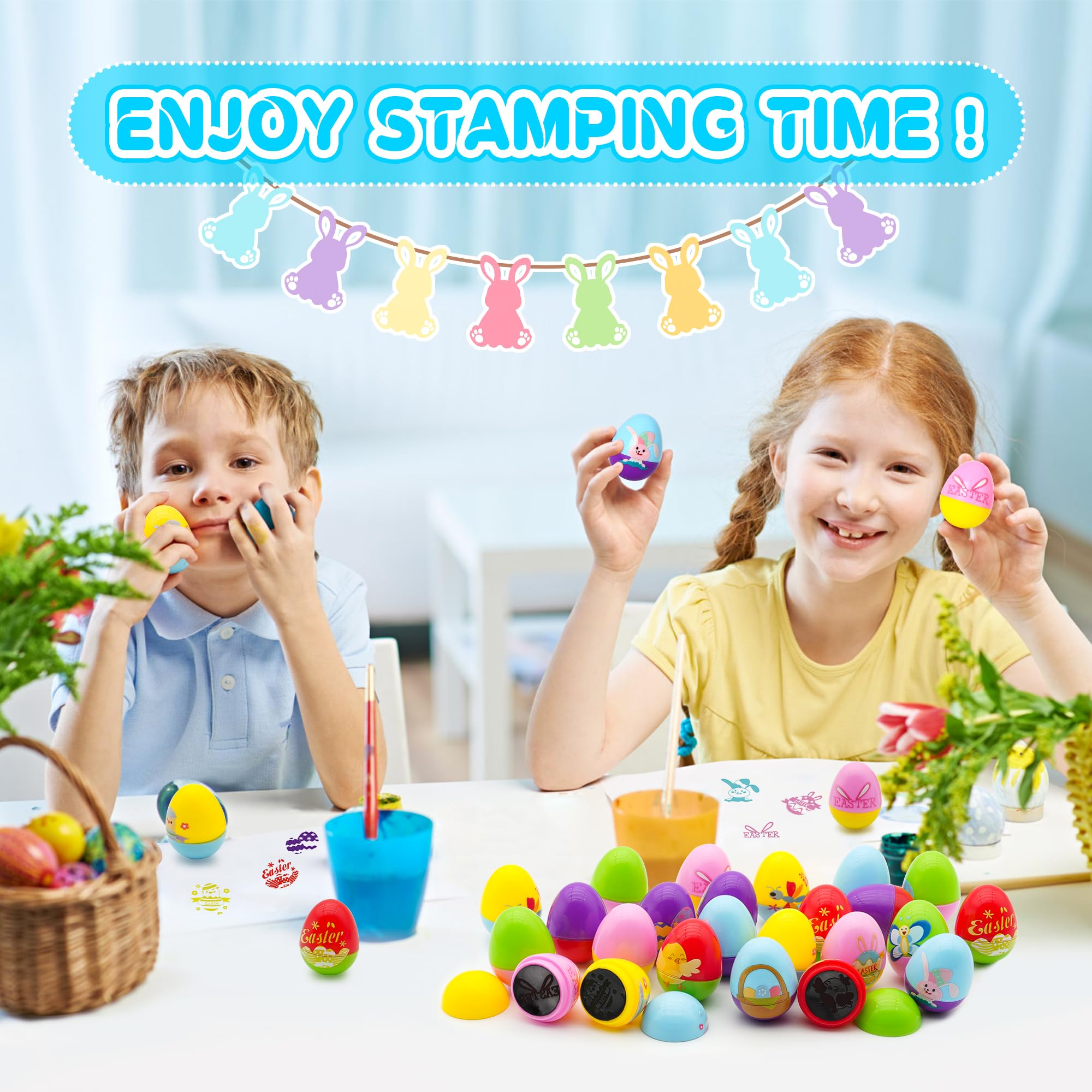 Childom Easter stamps are easy to use with no ink pad required