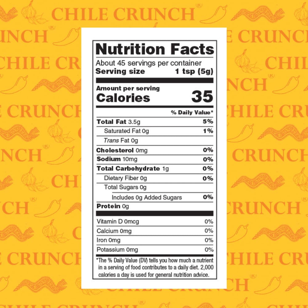 Chile Crunch label closeup highlighting clean ingredients and gluten-free promise