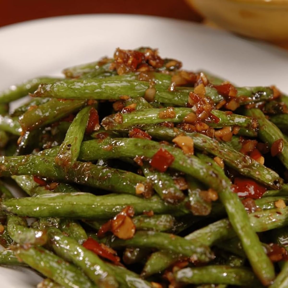 Chile Crunch roasted vegetables finish with crisp texture