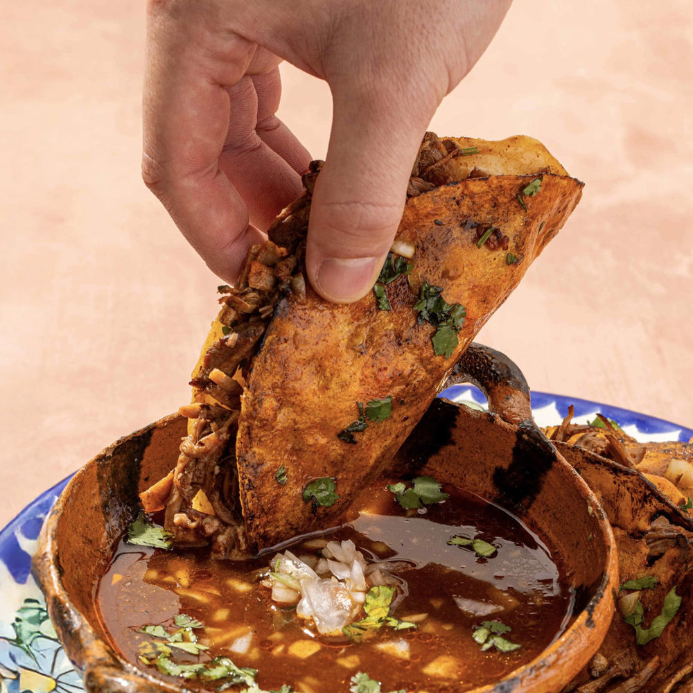 Chilemoy Birria Balls enchiladas plate highlights convenience and authenticity.