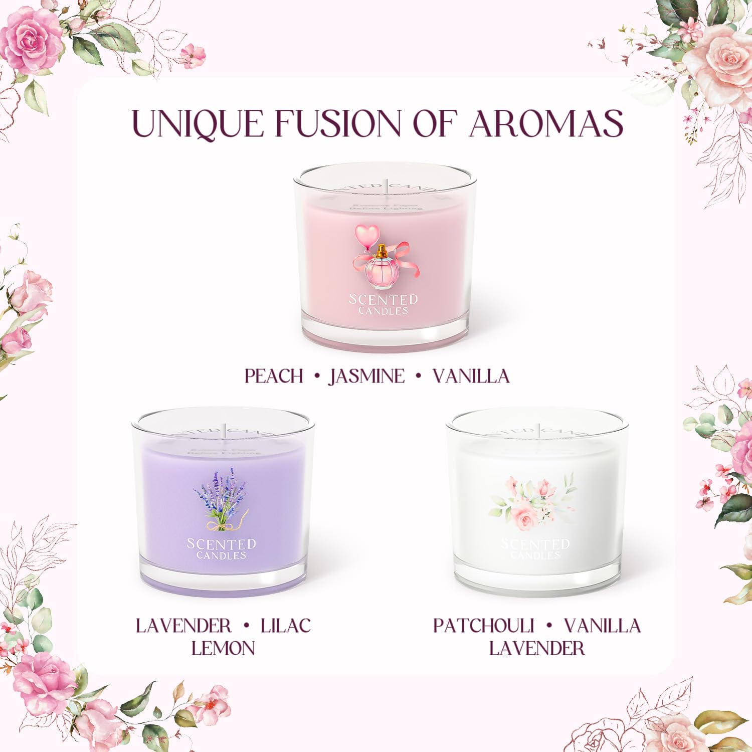 CHILLFLAME peach-jasmine-vanilla notes create calm ambiance
