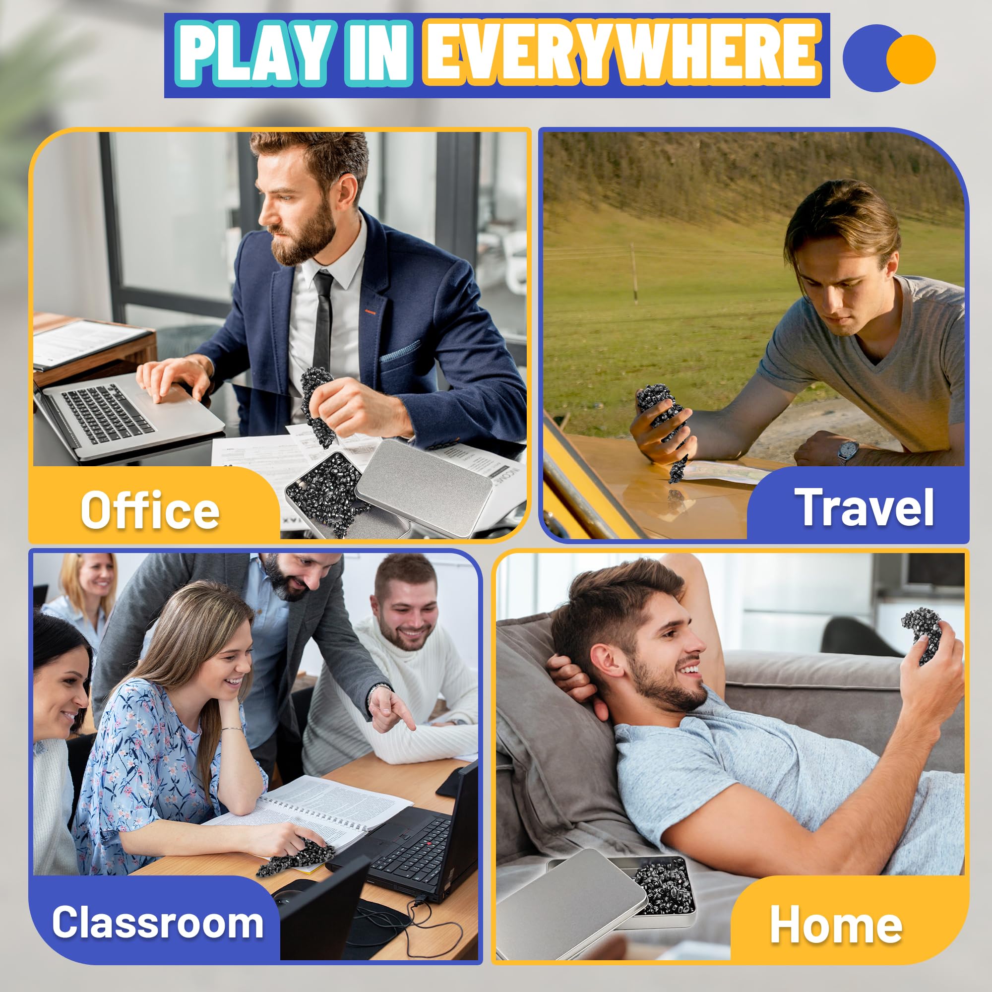 Compact Chilvil tin design keeps stress relief handy at work or school