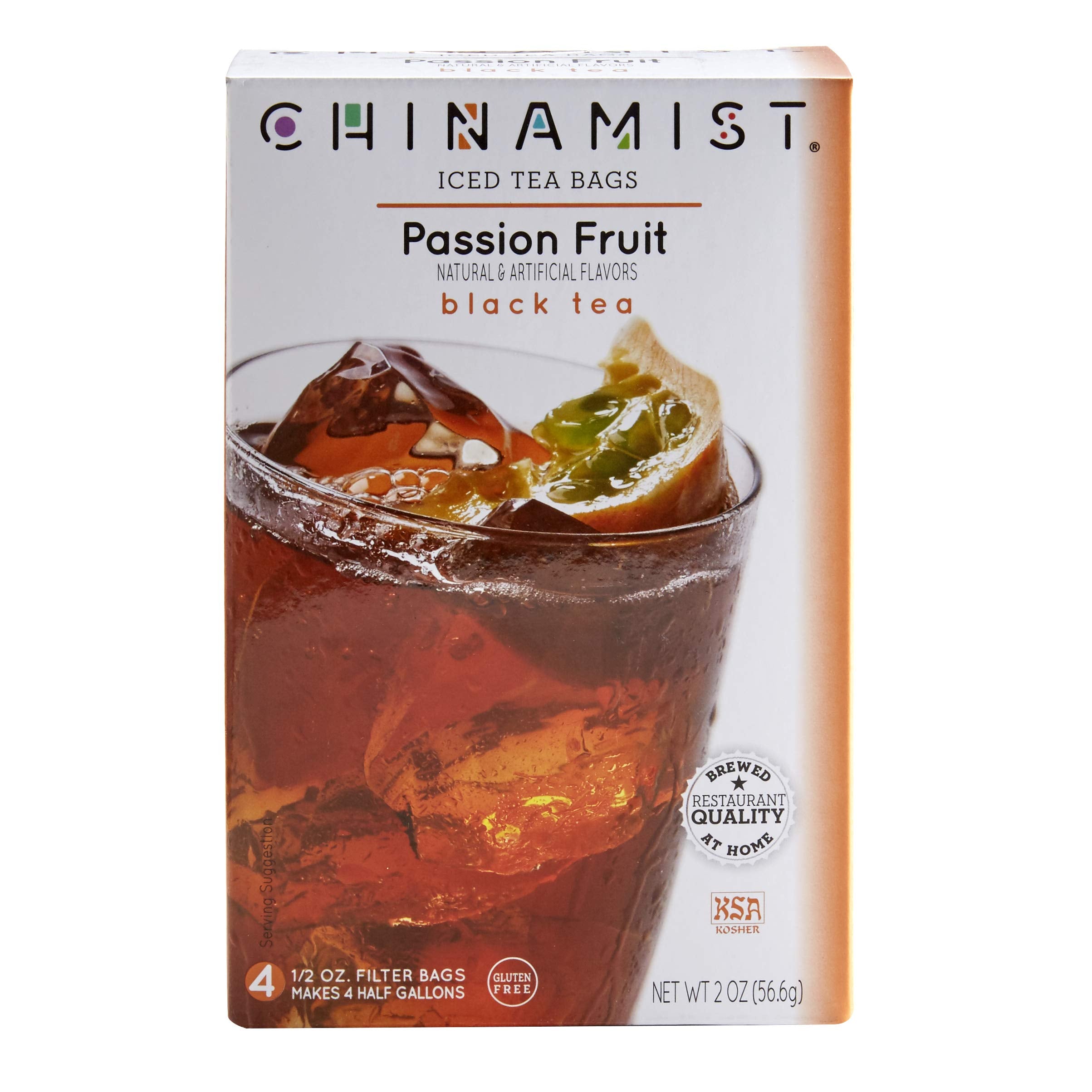 China Mist Passion Fruit Iced Tea bag ready to brew for a refreshing treat.