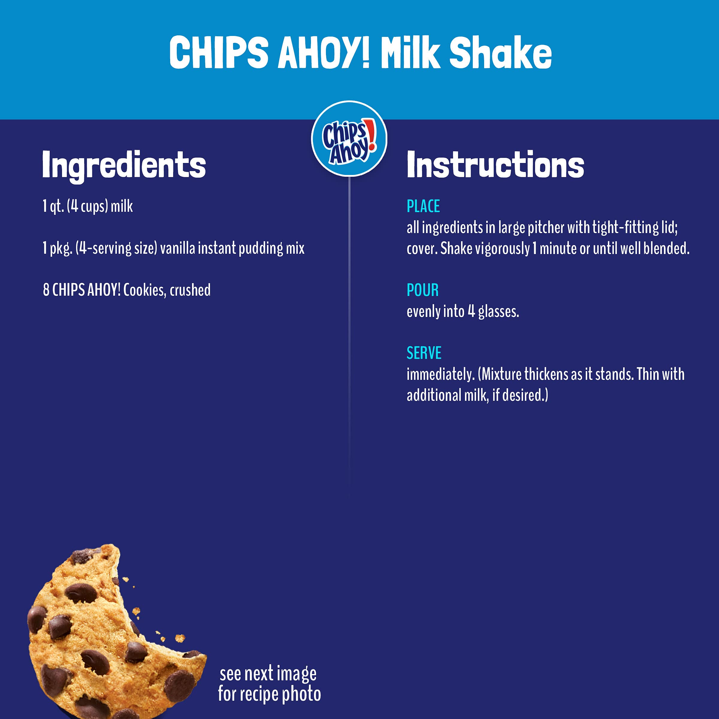 Chips Ahoy Original cookies label close-up featuring Nabisco branding.