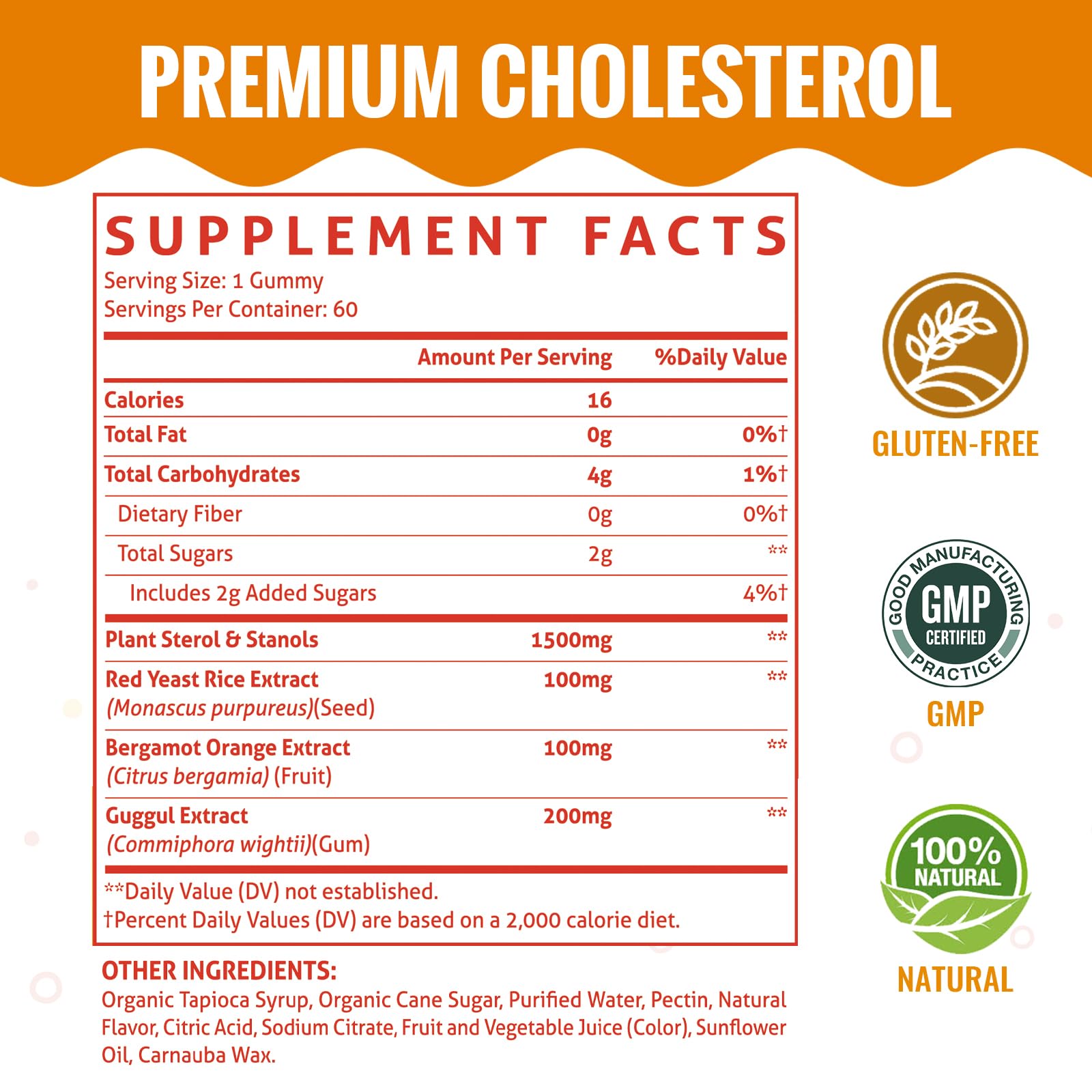 ChiQwench bottle label close-up showing 1500 mg sterols and stanols.