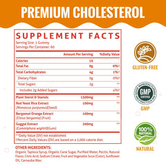 ChiQwench bottle label close-up showing 1500 mg sterols and stanols.