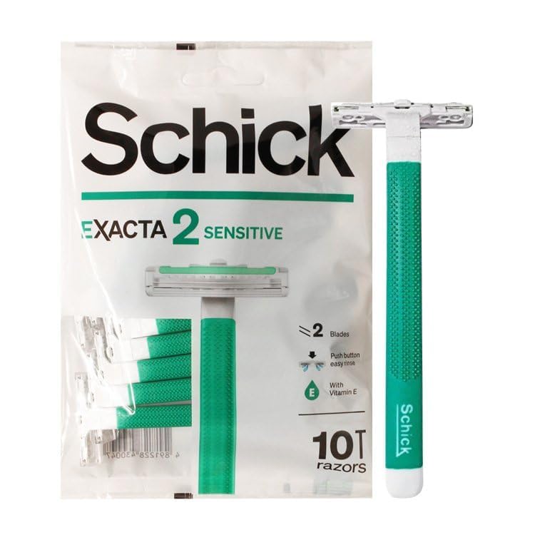 CHLIFE Schick Exacta2 blades close-up showing twin blades for precise shaving.