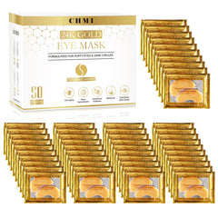 CHMI 24K Gold Under Eye Patches packaging shown for premium at-home care.