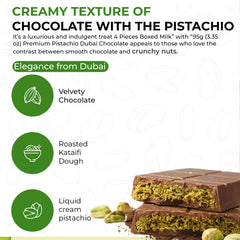 Chobella Dubai Pistachio Bar cross-section reveals pistachio cream and kataifi