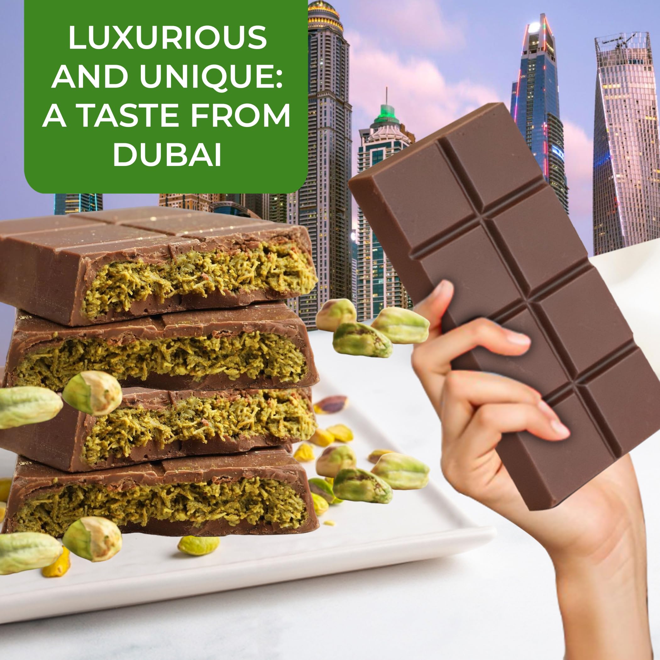 Chobella Dubai Pistachio Bar pistachio cream close-up looks creamy and inviting