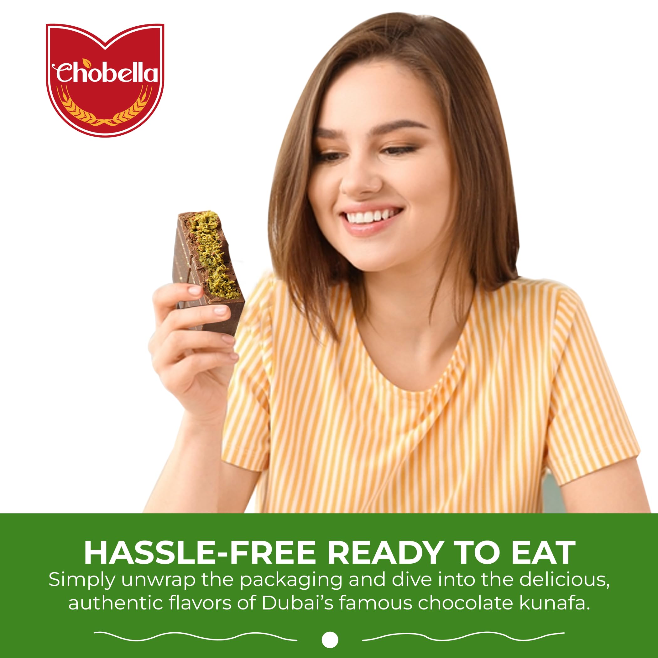Chobella Dubai Pistachio Bar wrapping preserves freshness for sharing