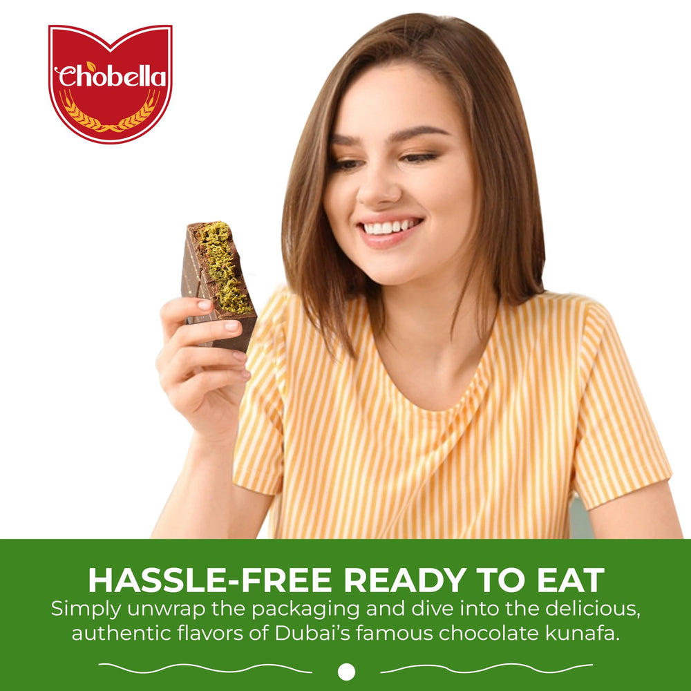 Chobella Dubai Pistachio Bar wrapping preserves freshness for sharing