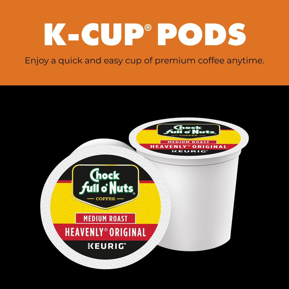 Chock Full o' Nuts Heavenly Original coffee beans aroma hints balanced flavor.