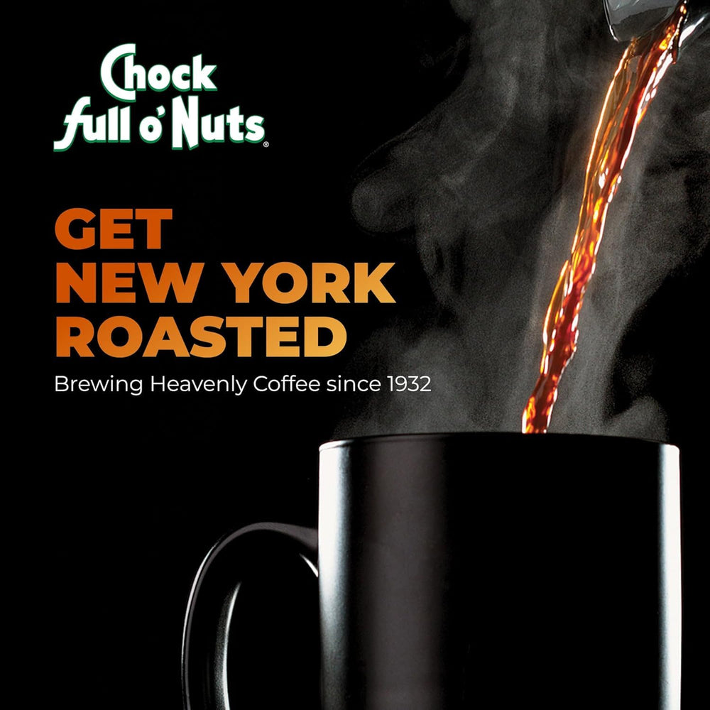 Pour-over setup with Chock Full o' Nuts Heavenly Original grounds