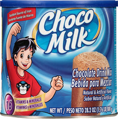 Choco Milk bottle pour, creamy chocolate milk with nineteen vitamins.