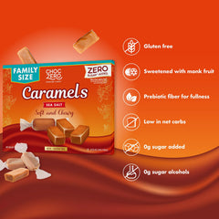 ChocZero caramels melt into salted caramel sauce for dessert toppings.