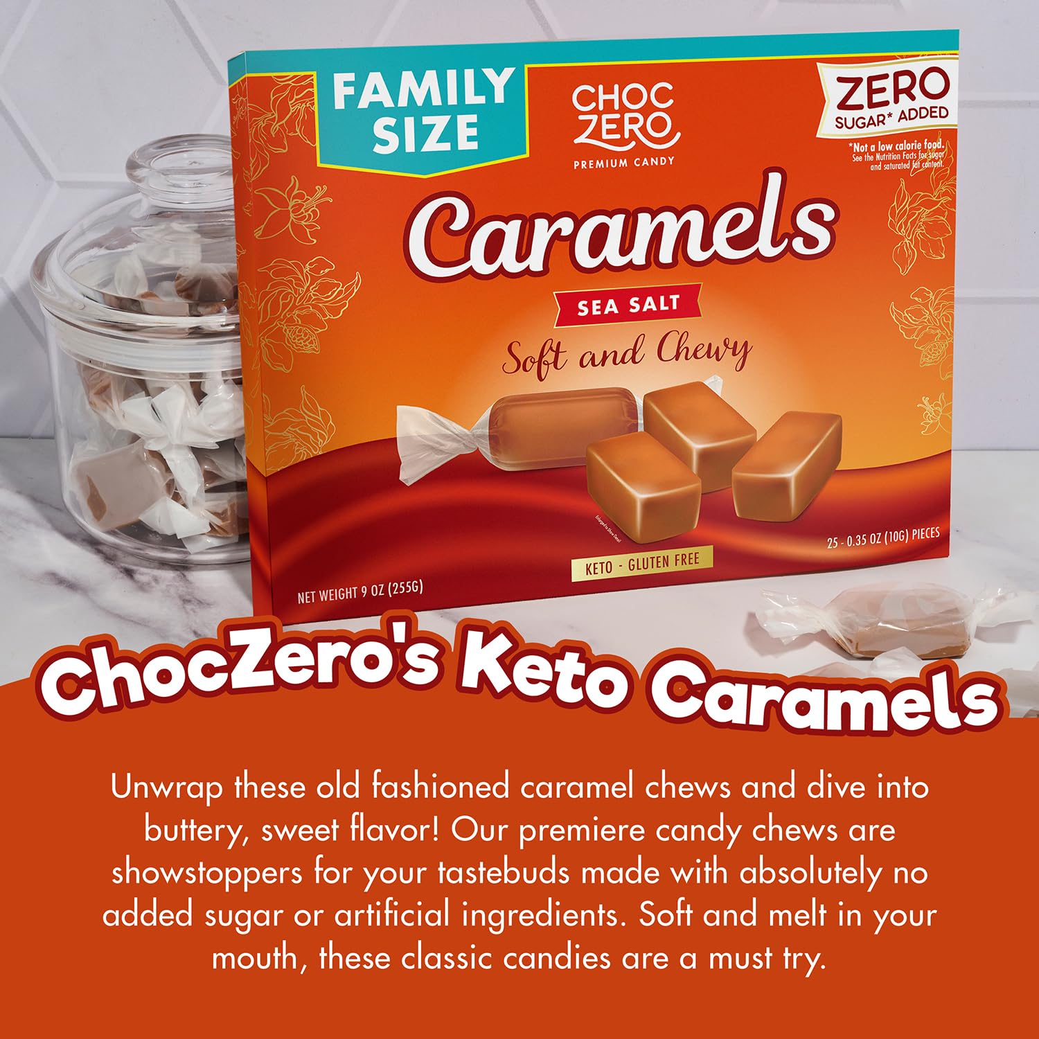 ChocZero individually wrapped caramels for portion-controlled indulgence.