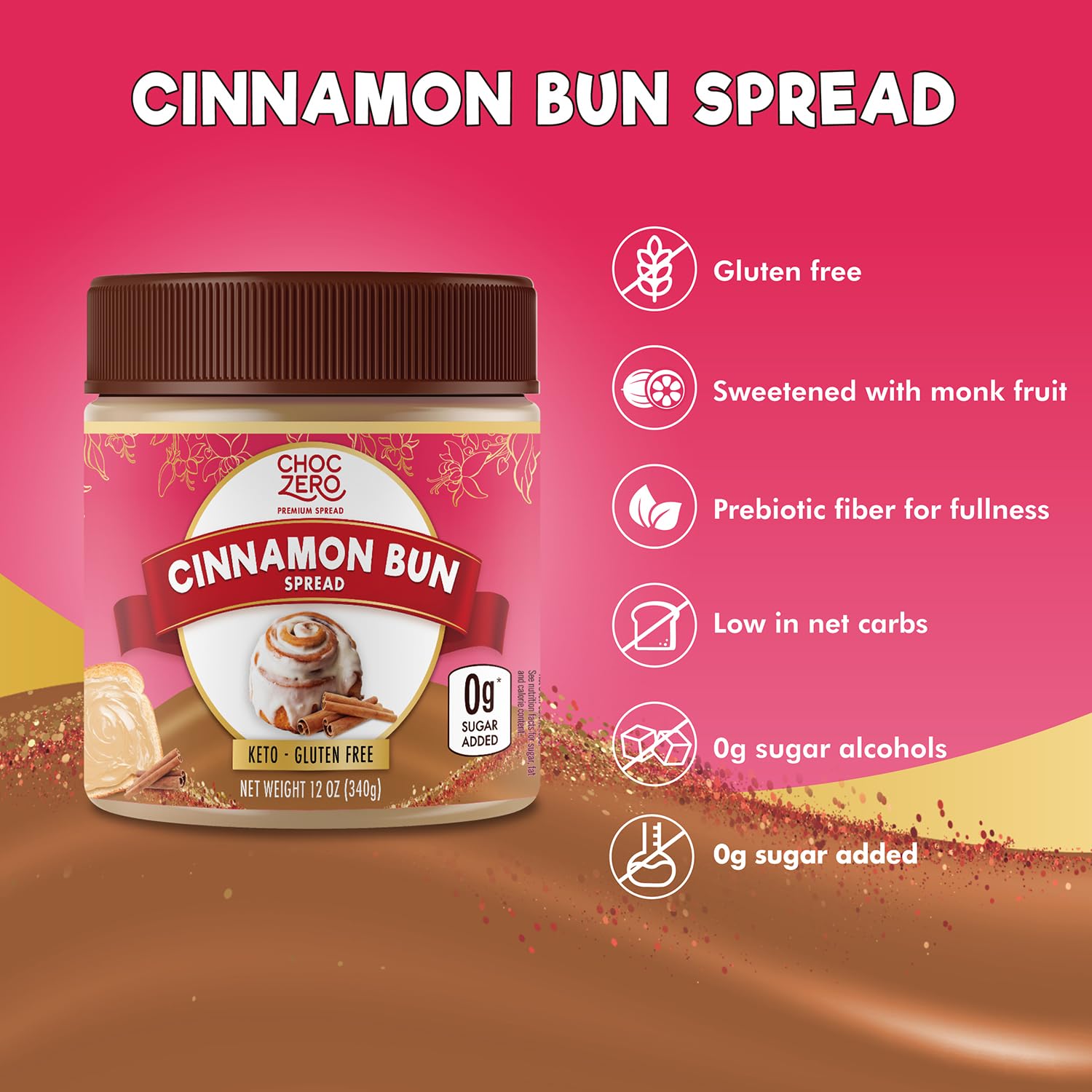 ChocZero Cinnamon Bun Spread on toast for a cozy breakfast look