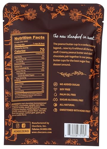 ChocZero dark chocolate peanut butter cups unwrapped reveal creamy centers