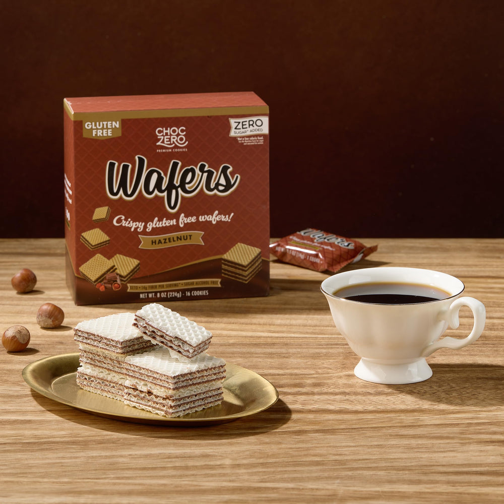 Keto-friendly, low-carb wafers with 2g net carbs per piece from ChocZero.