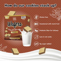 Crisp wafer layers with creamy hazelnut filling from ChocZero.