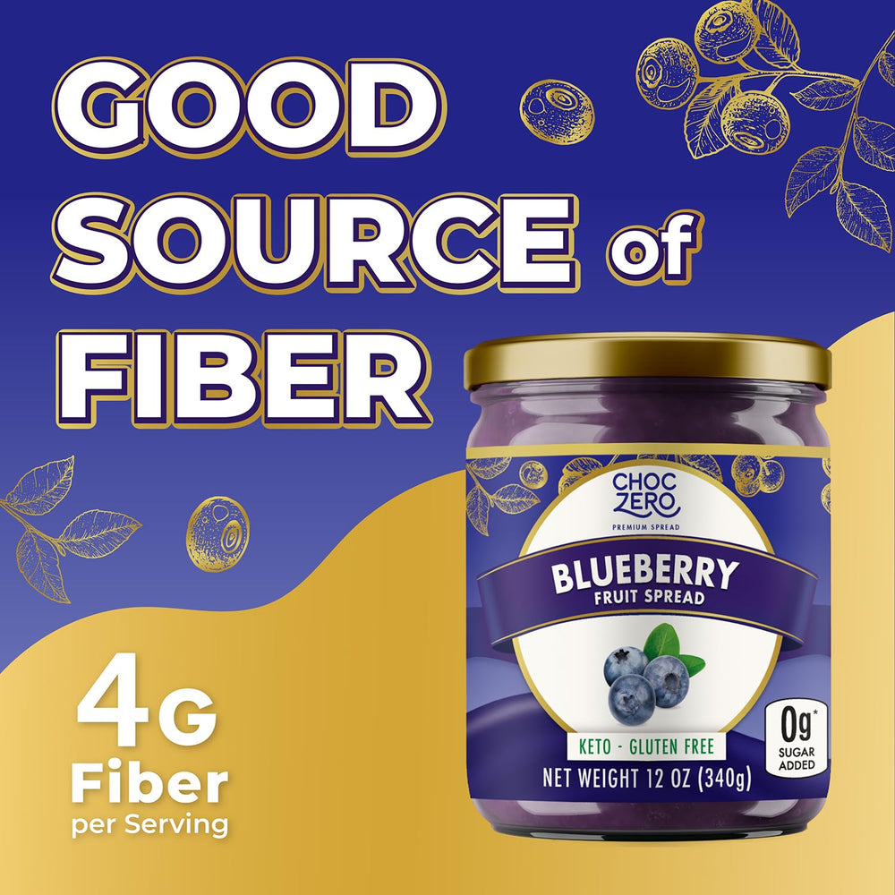 ChocZero Keto Blueberry Fruit Spread clean ingredients with monk fruit sweetness