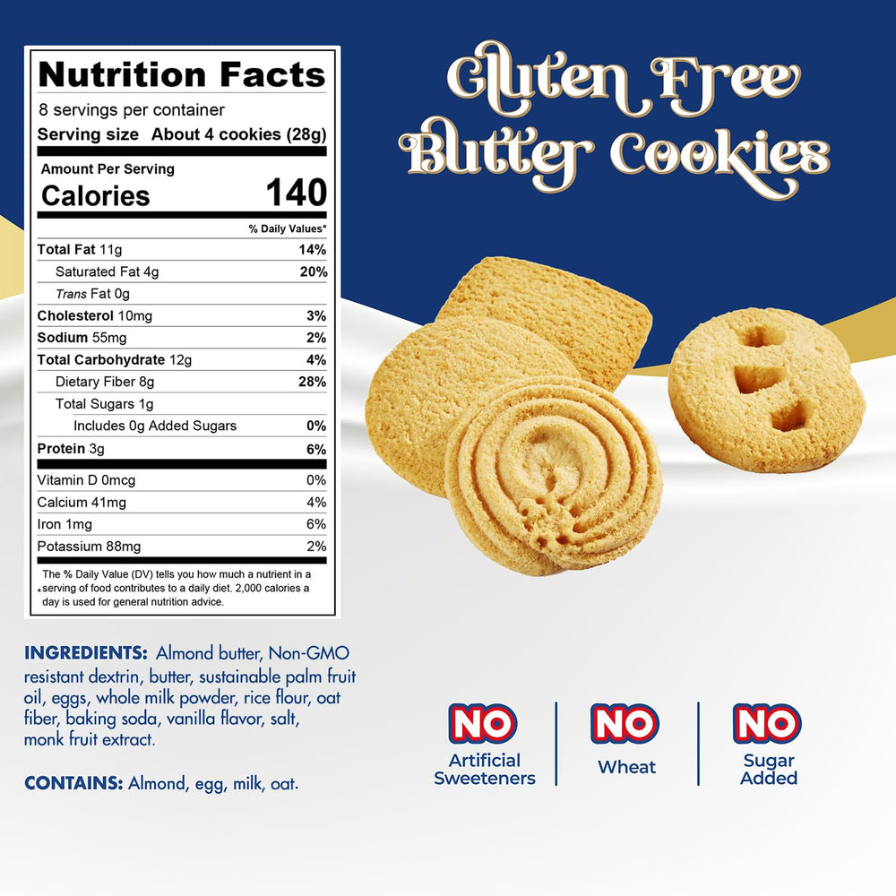 ChocZero Keto Butter Cookies pack close-up showing rich, almond-butter texture.