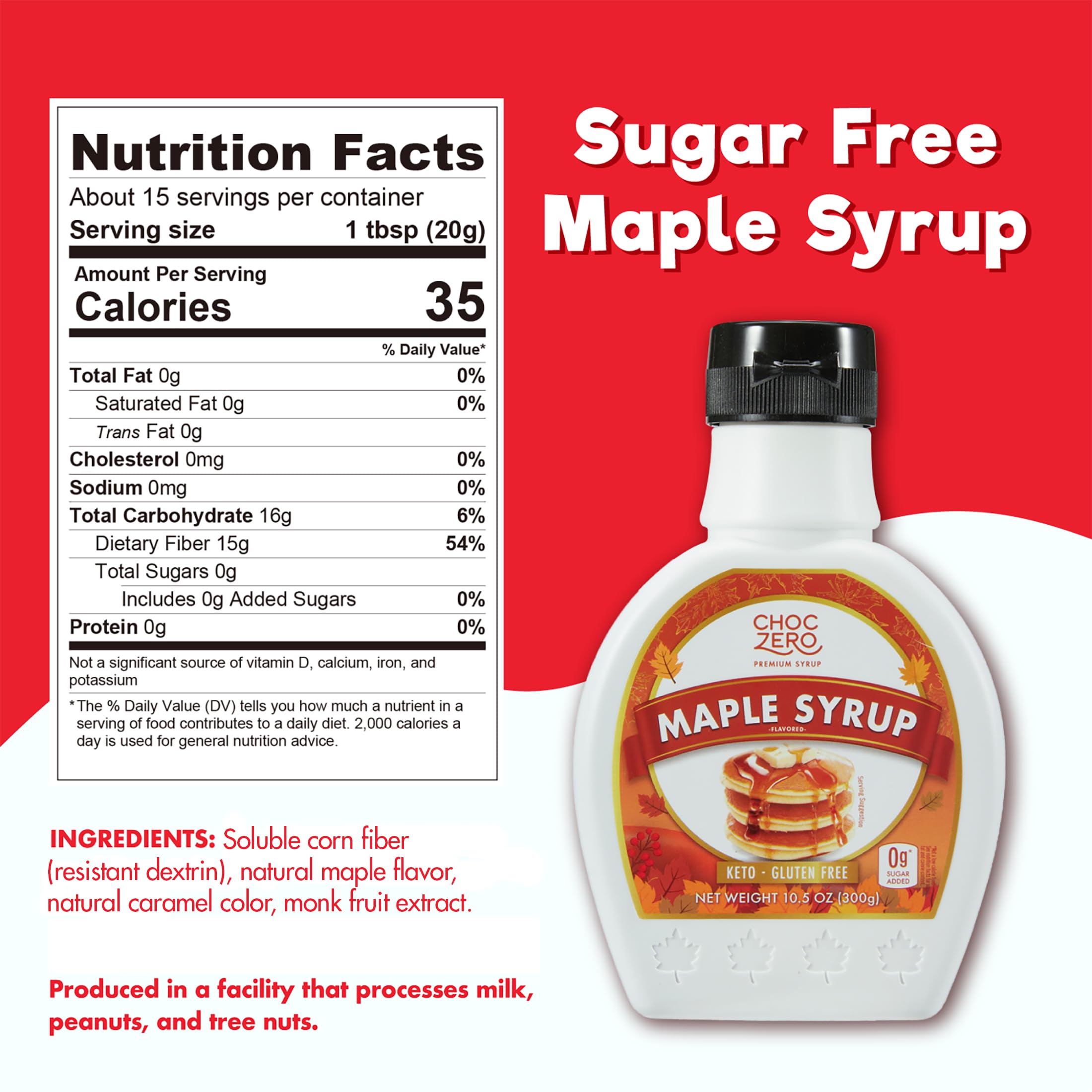 ChocZero Maple Syrup pour demonstrating thick, rich texture