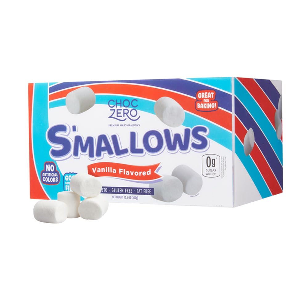 ChocZero marshmallows pack front, a sugar-free snack ideal for keto diets.