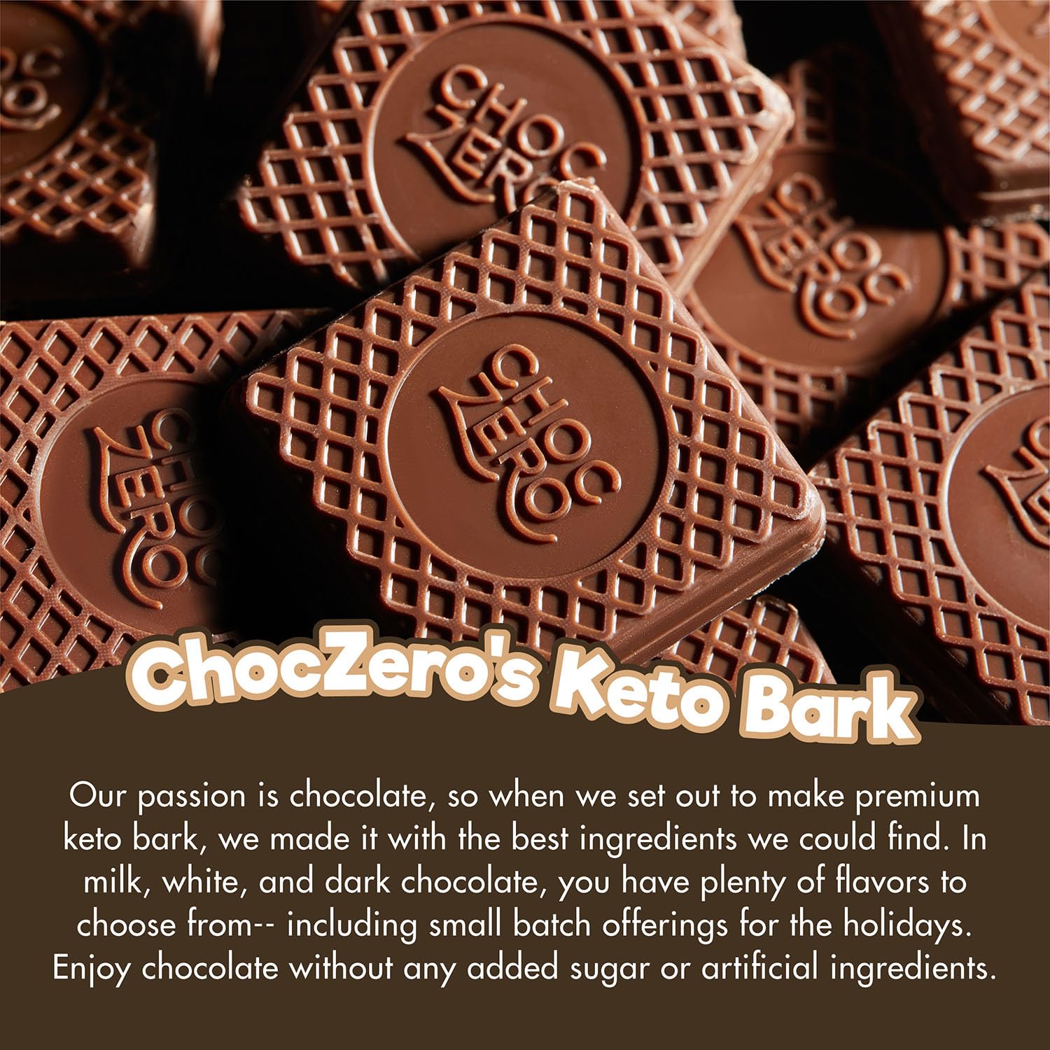 ChocZero bark foil-wrapped packs, convenient for on-the-go