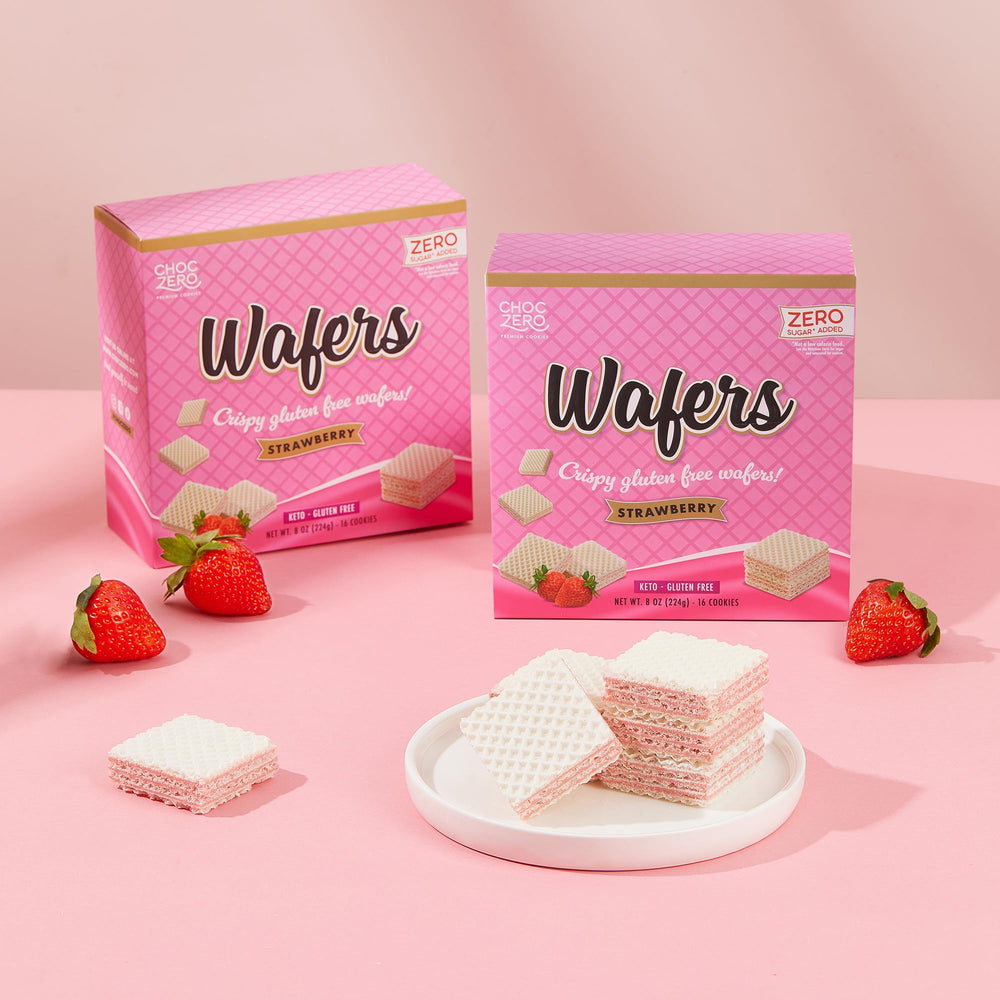 ChocZero strawberry wafer ingredients label—no artificial sweeteners or sugar alcohols.