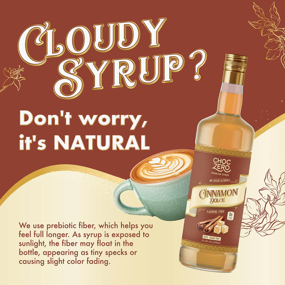 ChocZero Cinnamon Dolce sugar-free syrup on yogurt for flavor without sugar