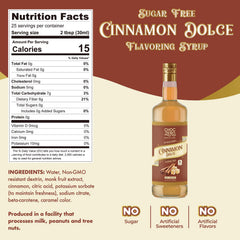 ChocZero Cinnamon Dolce syrup pour over latte for rich flavor, sugar-free
