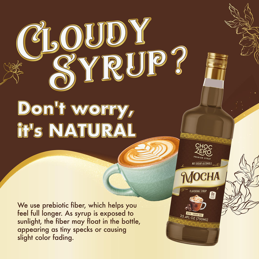 Close-up of the label highlighting monk fruit sweetness and fiber