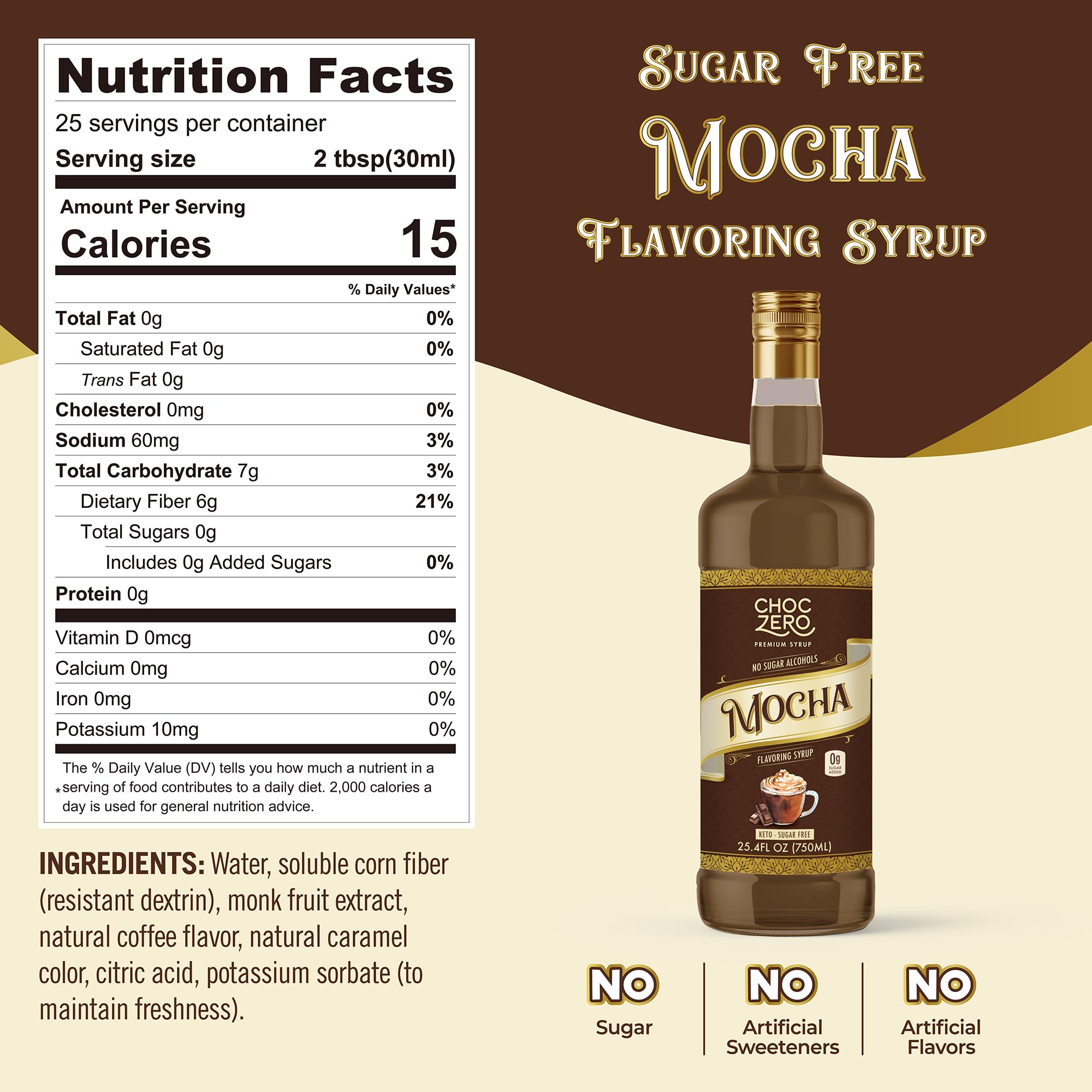 Pouring ChocZero mocha syrup into latte for enhanced flavor