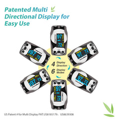 Color OLED screen on CHOICEMMED Panda pediatric oximeter for easy viewing.