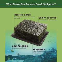 CHOI'S 1 Daechun seaweed snack 20-pack convenient portions for travel.