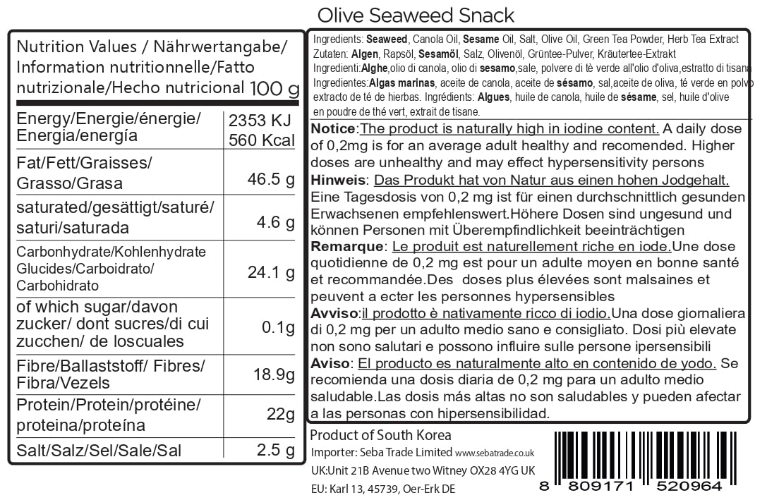 CHOI'S 1 Daechun seaweed snack sea salt flavor with savory crisp.