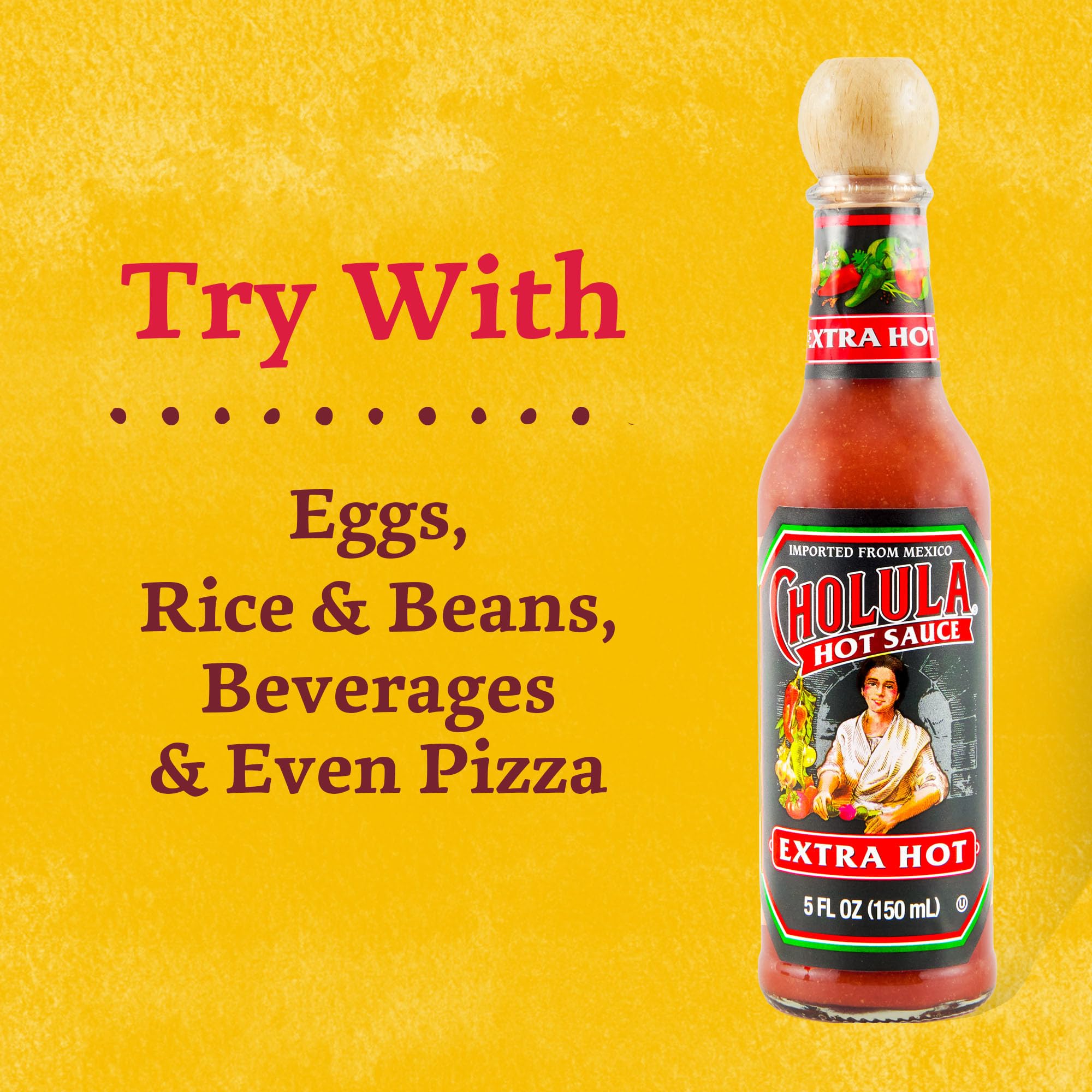 Cholula Extra Hot nachos topped with spicy drizzle