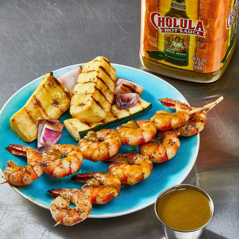 Cholula Bulk container in kitchen improves consistency for recipes.