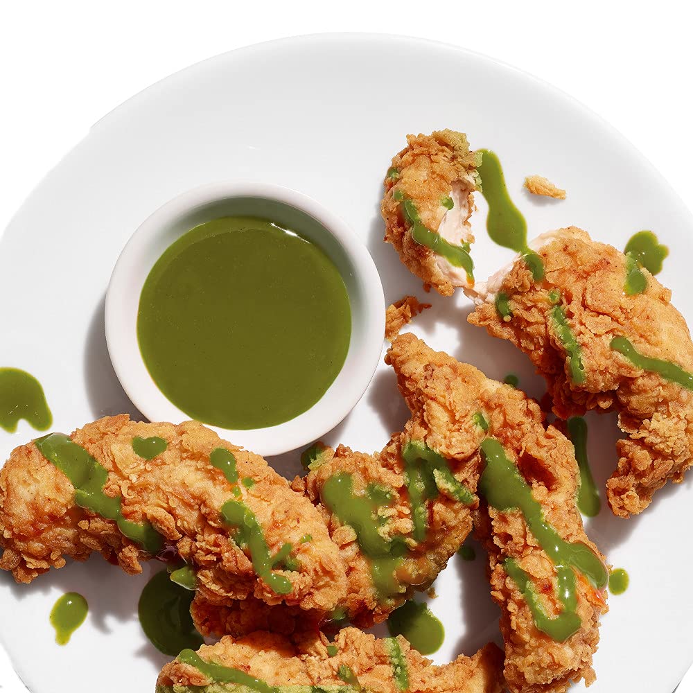 Cholula Green Pepper Hot Sauce marination bowl adds jalapeno-poblano character.