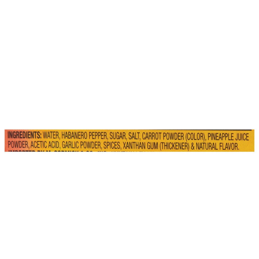 Cholula Sweet Habanero label close-up shows signature spice blend.